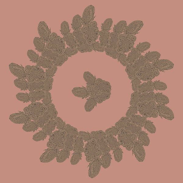 New symmetrical mandala in style zentangle inspired art with doodle. Decorative object can be used for wallpaper, pattern fills, web pages, surface textures.