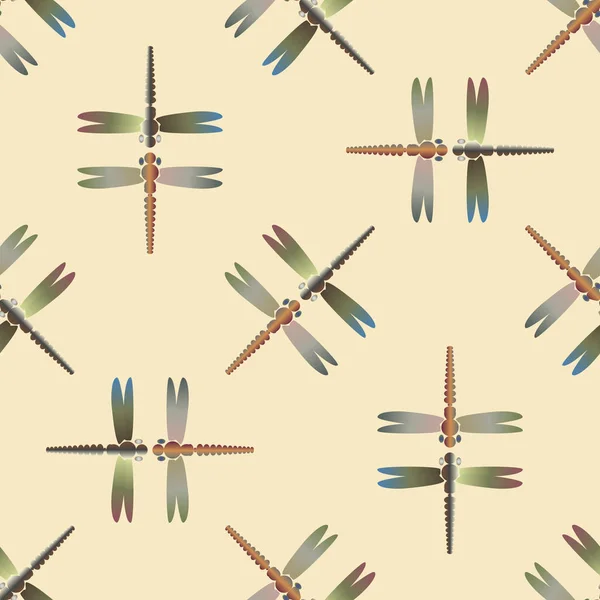 Bezszwowe Abstrakcja Szablon Dragonfly Ilustracji Wektorowych Wzór Karty Zaproszenia Papier — Wektor stockowy