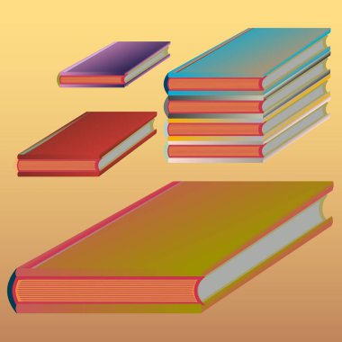 Renkli Notebook yığınları. Vektör çizim