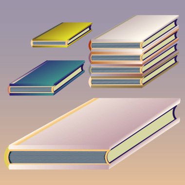 Renkli Notebook yığınları. Vektör çizim