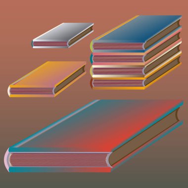 Renkli Notebook yığınları. Vektör çizim