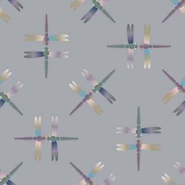 Yusufçuk, vektör çizim ile Dikişsiz soyut desen. Desen kartı, davet, ambalaj kağıdı, tekstil kumaş için 