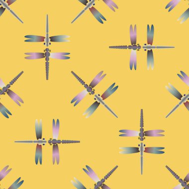 Yusufçuk, vektör çizim ile Dikişsiz soyut desen. Desen kartı, davet, ambalaj kağıdı, tekstil kumaş için 