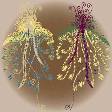 Yeni tasarım çalışmaları için el yapımı doodle ile soyut desen