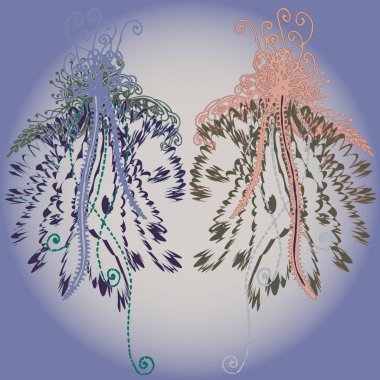 Yeni tasarım çalışmaları için el yapımı doodle ile soyut desen