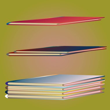 Renkli Notebook yığınları. Vektör çizim