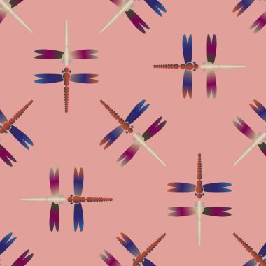 Yusufçuk, vektör çizim ile Dikişsiz soyut desen. Desen kartı, davet, ambalaj kağıdı, tekstil kumaş için 