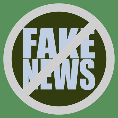 Kavramsal logo sahte haber. İnsanlığın küresel sorunlar. Vektör çizim