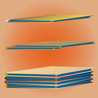 Renkli Notebook yığınları. Vektör çizim