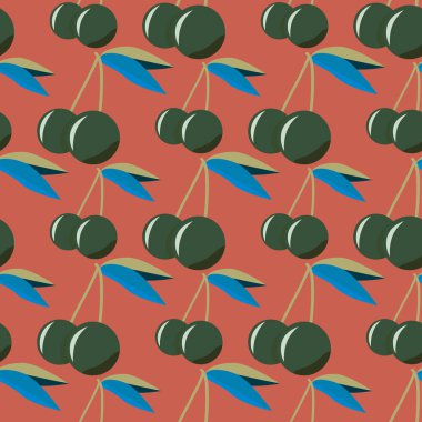 Kiraz için arka plan ile renkli seamless modeli. 