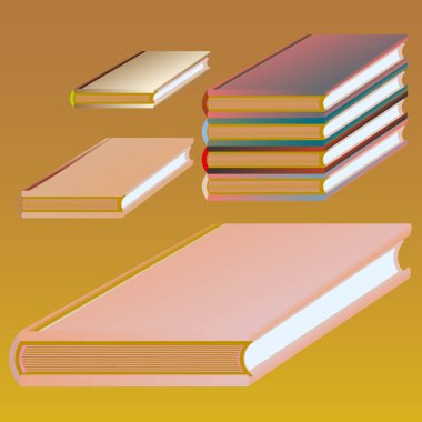 Renkli Notebook yığınları. Vektör çizim