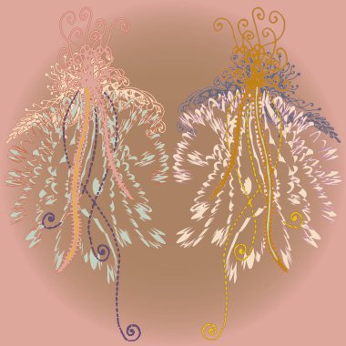 Yeni tasarım çalışmaları için el yapımı doodle ile soyut desen