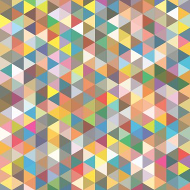 Sorunsuz üçgenler desen. Arka plan ile renkli geometrik şekiller. Vektör