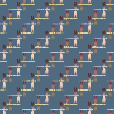 Dekoratif renkli seamless modeli ile şirin yusufçuk