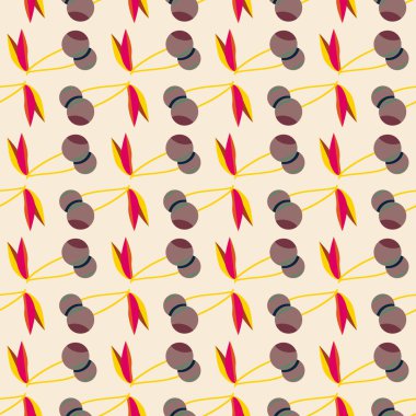 Kiraz, vektör çizim ile vektör seamless modeli 