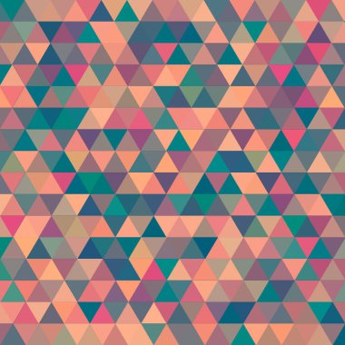 Sorunsuz üçgenler desen. Arka plan ile renkli geometrik şekiller. Vektör