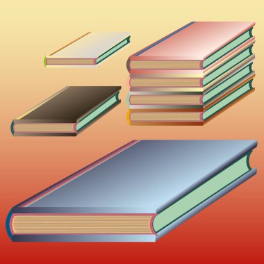 Renkli Notebook yığınları. Vektör çizim