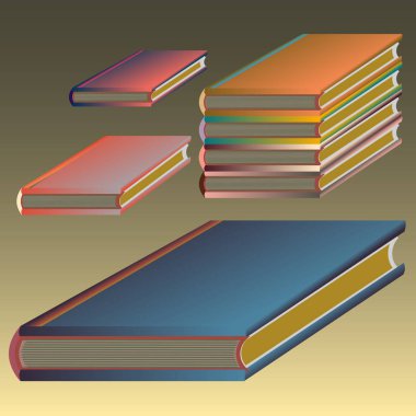 Renkli Notebook yığınları. Vektör çizim