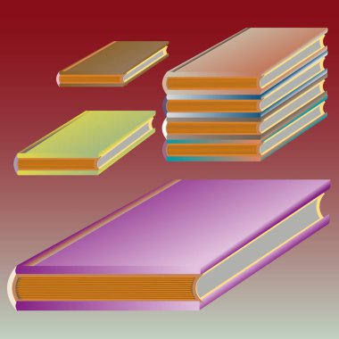 Renkli Notebook yığınları. Vektör çizim