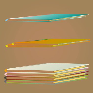 Renkli Notebook yığınları. Vektör çizim