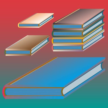 Renkli Notebook yığınları. Vektör çizim