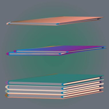 Renkli Notebook yığınları. Vektör çizim