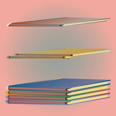 Renkli Notebook yığınları. Vektör çizim