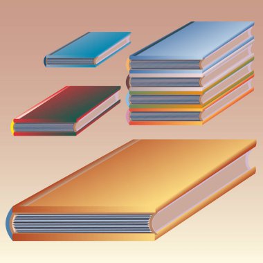 Renkli Notebook yığınları. Vektör çizim