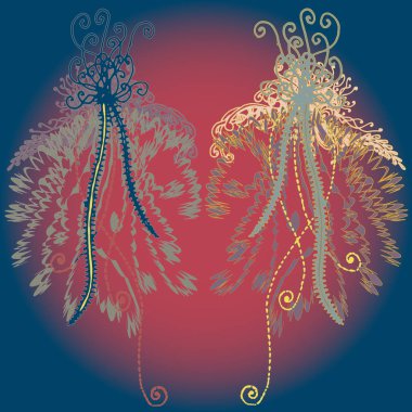 Yeni tasarım çalışmaları için el yapımı doodle ile soyut desen