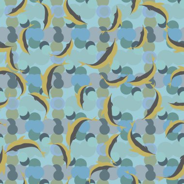 Renkli yunuslar Dikişsiz desen, çizim