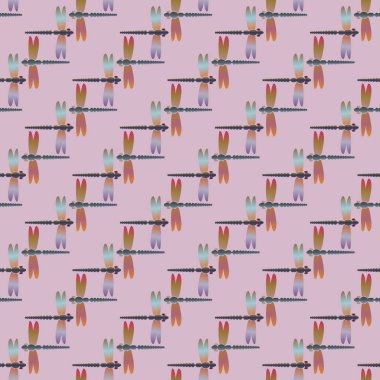 Dekoratif renkli seamless modeli ile şirin yusufçuk