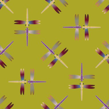 Yusufçuk, vektör çizim ile Dikişsiz soyut desen. Desen kartı, davet, ambalaj kağıdı, tekstil kumaş için 