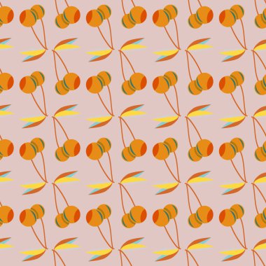 Kiraz, vektör çizim ile vektör seamless modeli 