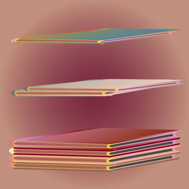 Renkli Notebook yığınları. Vektör çizim