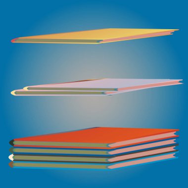 Renkli Notebook yığınları. Vektör çizim