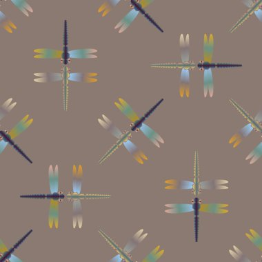 Yusufçuk, vektör çizim ile Dikişsiz soyut desen. Desen kartı, davet, ambalaj kağıdı, tekstil kumaş için 