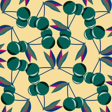 Kiraz için arka plan ile renkli seamless modeli. 