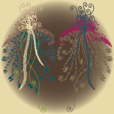 Yeni tasarım çalışmaları için el yapımı doodle ile soyut desen