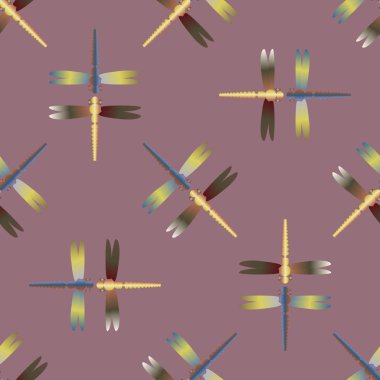 Yusufçuk, vektör çizim ile Dikişsiz soyut desen. Desen kartı, davet, ambalaj kağıdı, tekstil kumaş için 