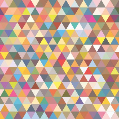 Sorunsuz üçgenler desen. Arka plan ile renkli geometrik şekiller. Vektör