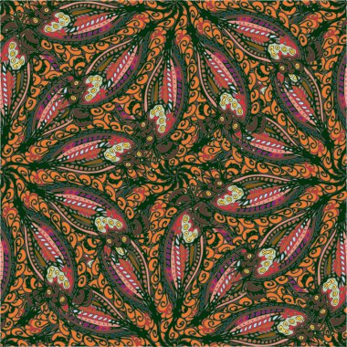 Soyut kumaş çiçek yaprakları arka plan, seamless modeli, vektör çizim