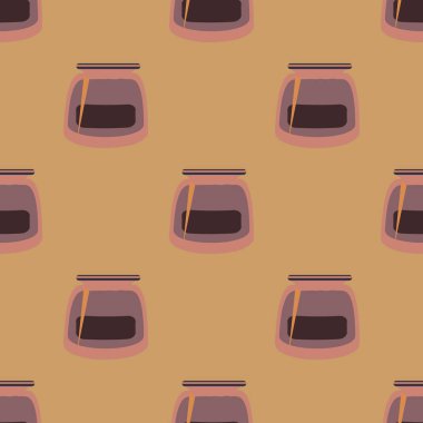 Kavanoz ile rustik ev konserve yeni dikişsiz desen arka planı için.