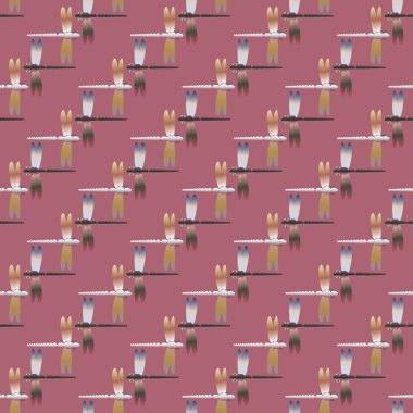 Dekoratif renkli seamless modeli ile şirin yusufçuk