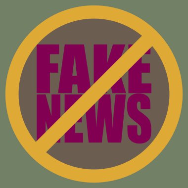 Kavramsal logo sahte haber. İnsanlığın küresel sorunlar. Vektör çizim