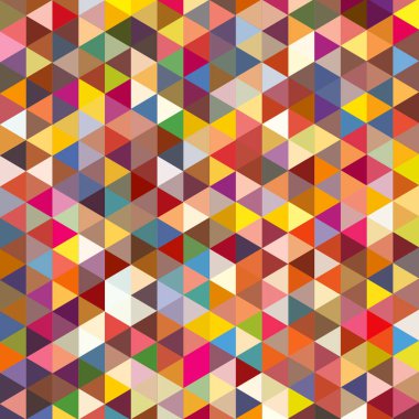 Sorunsuz üçgenler desen. Arka plan ile renkli geometrik şekiller. Vektör