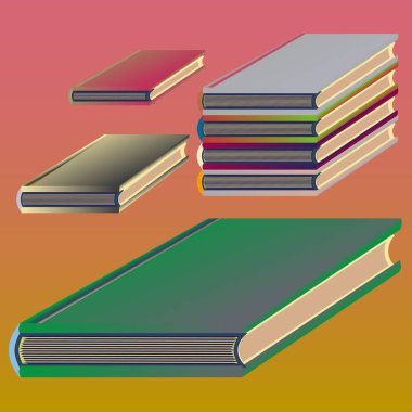 Renkli Notebook yığınları. Vektör çizim