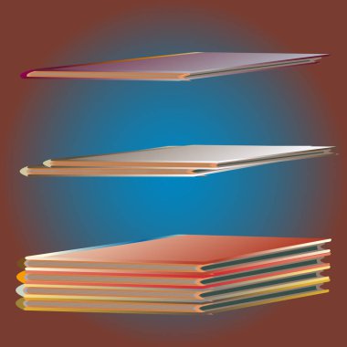 Renkli Notebook yığınları. Vektör çizim