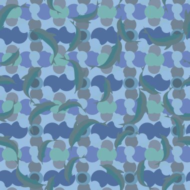 Renkli yunuslar Dikişsiz desen, çizim