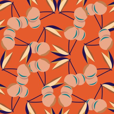 Kiraz için arka plan ile renkli seamless modeli. 