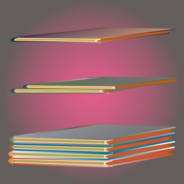 Renkli Notebook yığınları. Vektör çizim